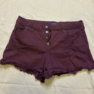 Angel Kiss Burgundy Jean Shorts